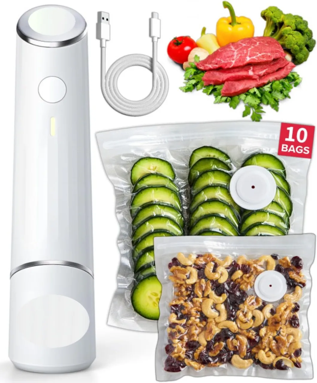 SHIJIN Vacuum bag sealing machine - Compact food preservation vacuum sealing machine (vacuum sealin…