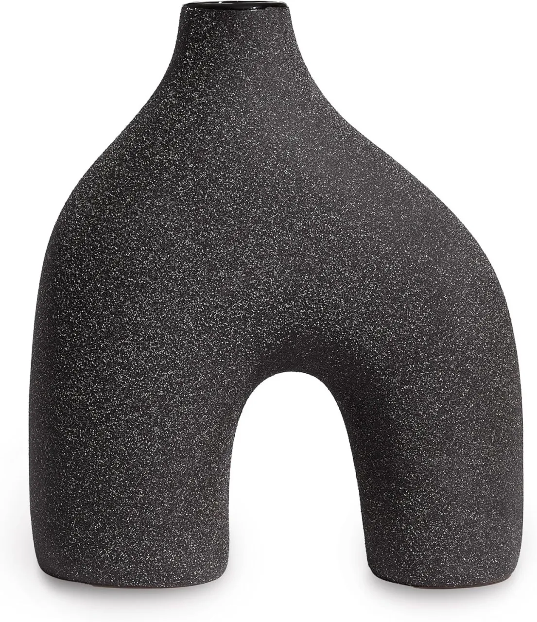 China Mall Online TAJI Stoneware Sand Graze Black Vase Stoneware Vase