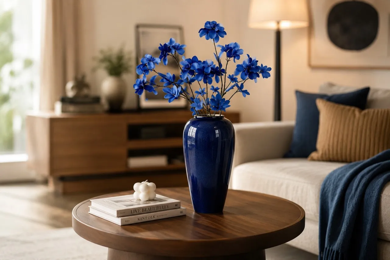 Elegant Edge Deep Sea Glaze Ceramic Vase Ceramic Vase