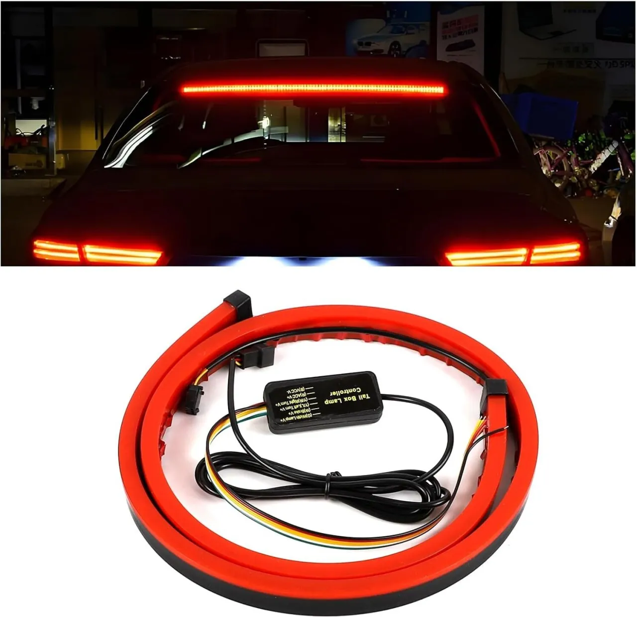 XINhui LED Brake Strip Light for Car, 35 Inch Car LED Third Brake Light Strip Bar, 114 LEDs DC12V H…