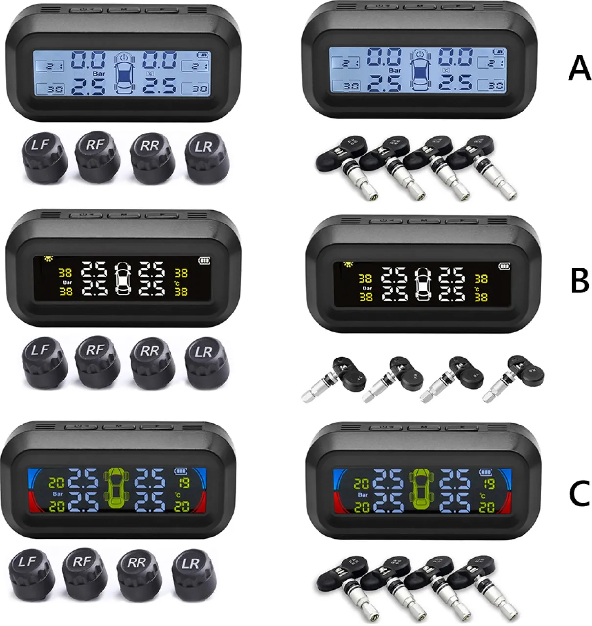 Huanix -C Built in-TPMS Car Tire Monitoring Pressure Display auto Alarm Monitor Solar Power Chargin…