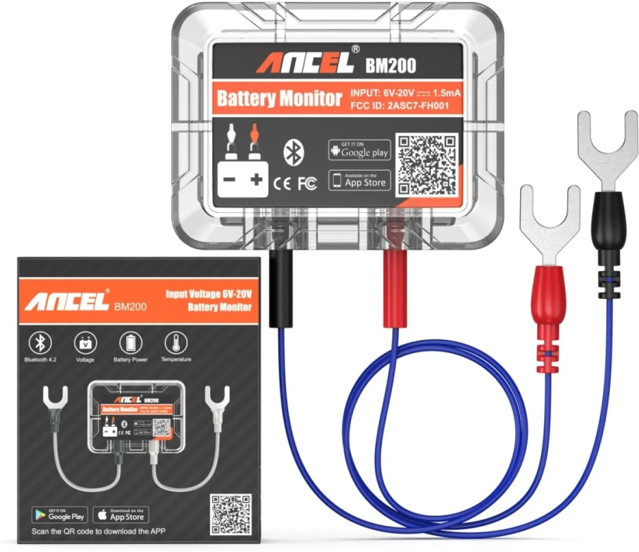 ANCEL BM200 12V Car Battery Tester Battery Health Monitor with GPS Vehicle Tool Kit