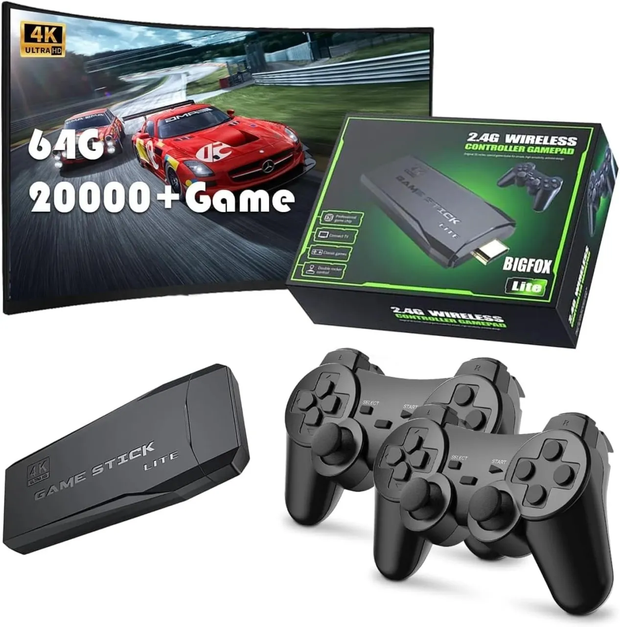 Wireless Retro Game Console, Retro Game Stick, Plug and Play Video Game Stick Built in 10000+ Games…