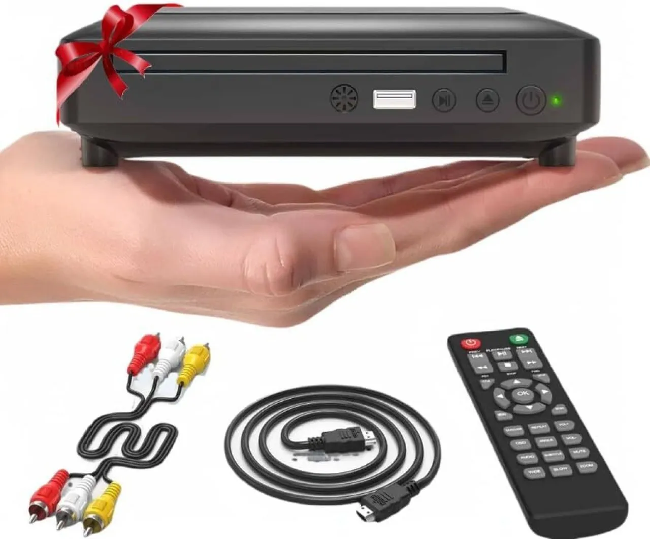 Wagu drum Ceihoit Mini HD DVD Player, CD Players for Home, DVD Players for TV, HDMI and RCA Cable I…
