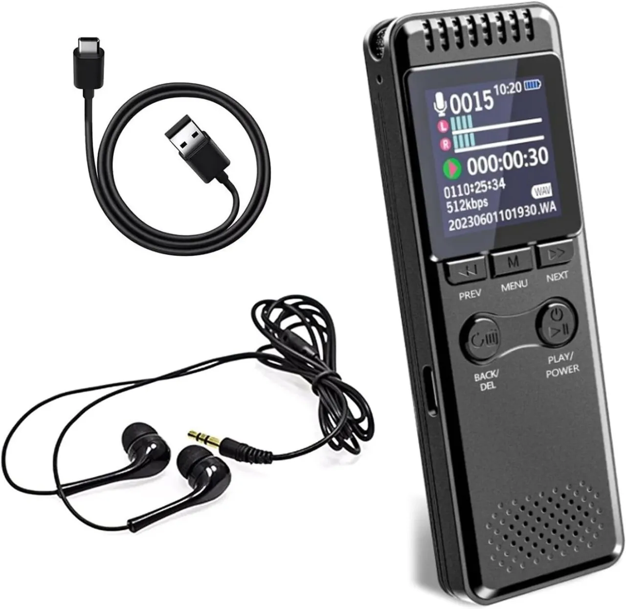 WEIWEISTORE Portable Audio Recorder Sound Audio 32 GB Voice Recorder