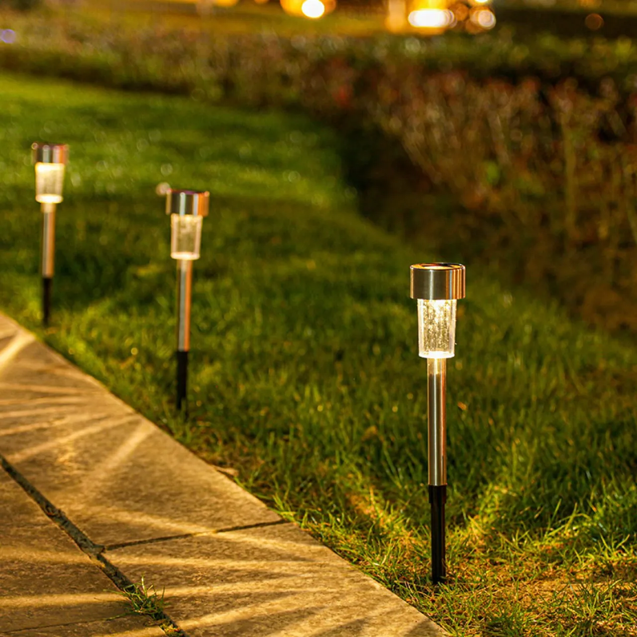 MAX (10PCS,Warm light)Stainless Steel Solar Garden Light Outdoor Solar Powered Lamp Lanter Waterpro…