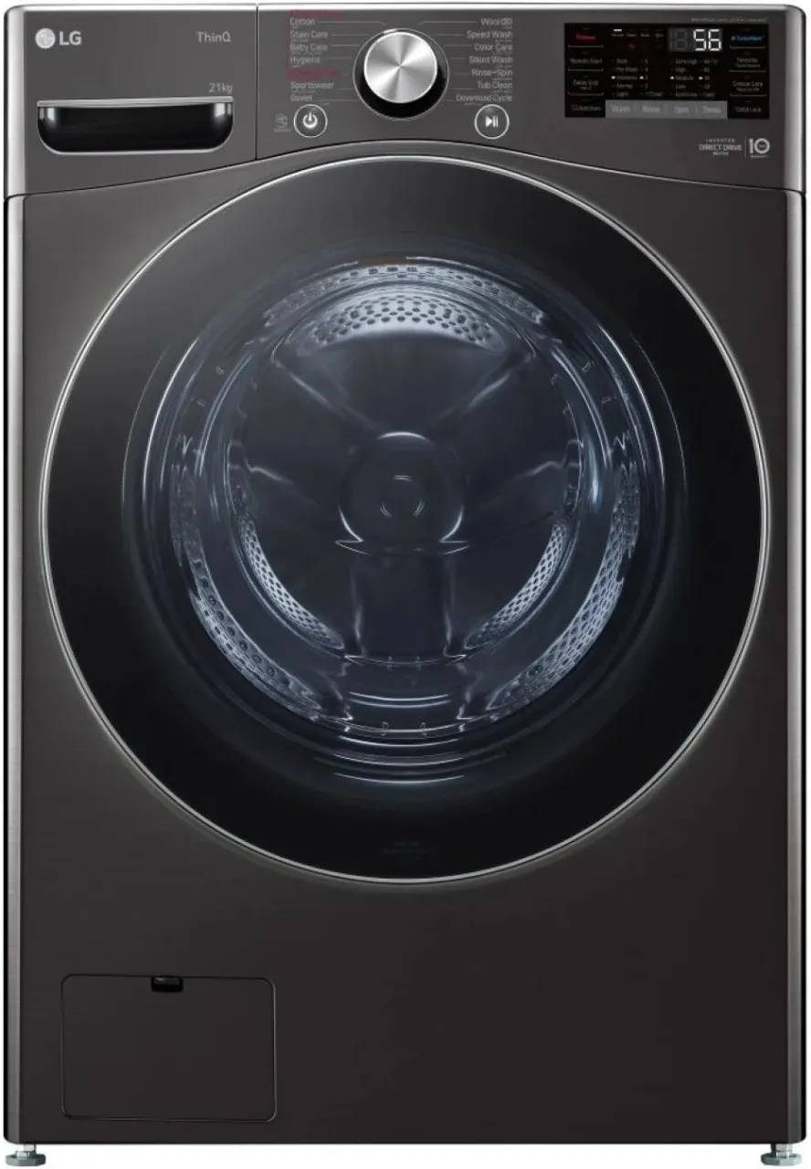 LG 21 kg Direct Drive Front Loader Washing Machine F0P2CYV2E - Black