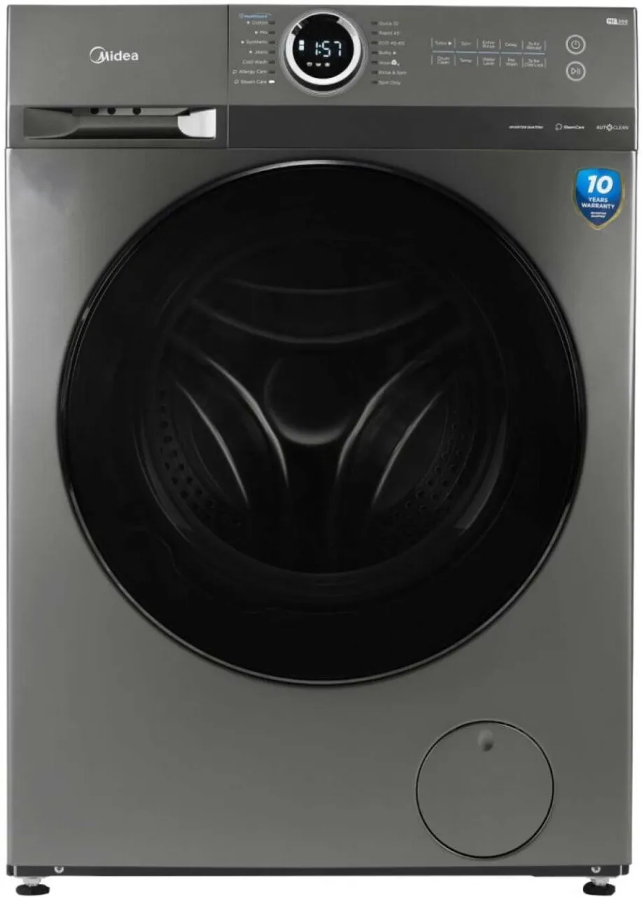 Midea 8 kg Front Loader Washing Machine Inverter - Silver