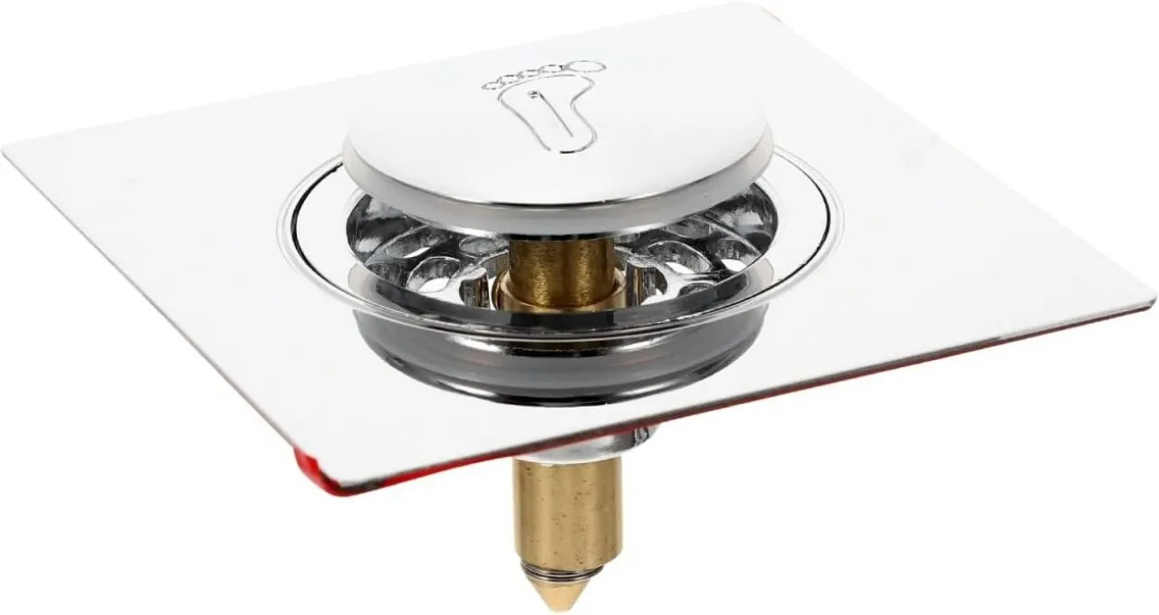 Flycross Bathtub Drain Plug with Step-on Closure Stainless Steel Drain Stopper and Hair Filter Bask…