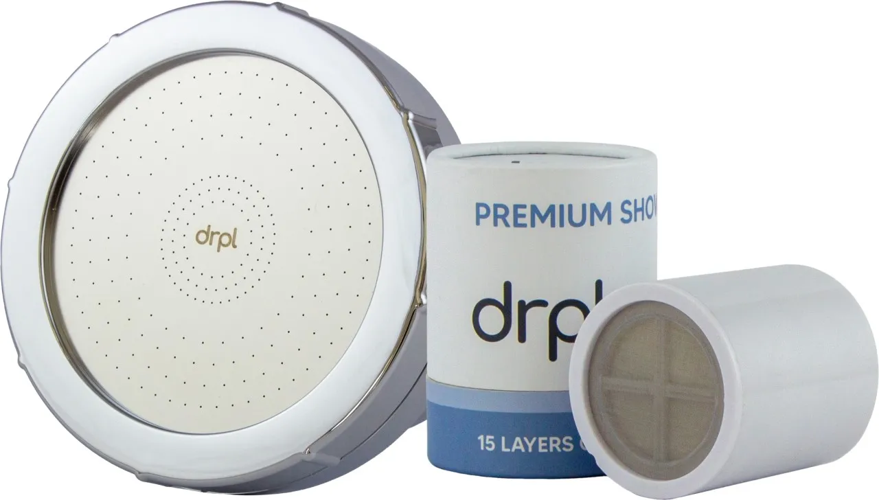 drpl Silver Shower Filter With Replacement Filter Carbon, Polypropylene Filter Cartridge