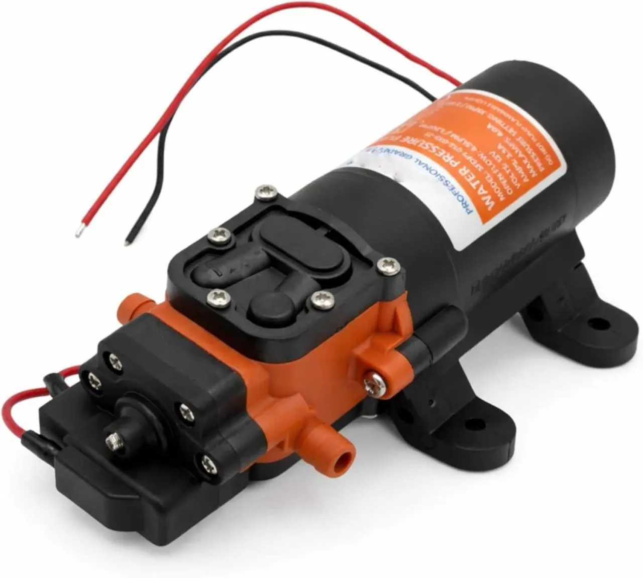 Wild Bee Water Pressure Diaphragm Pump - 12V DC, 1.2 GPM, 35 PSI with Adjustable Pressure Switch, S…