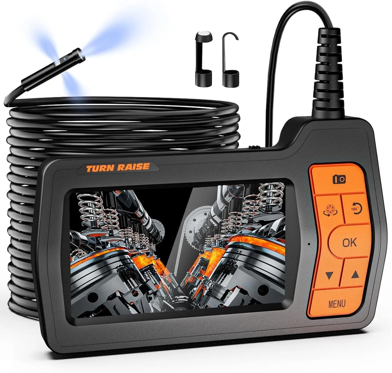 WEIWEISTORE Triple Lens Sewer Camera 50ft | 5" IPS Screen Borescope with Light | 1080P HD Drain Cam…