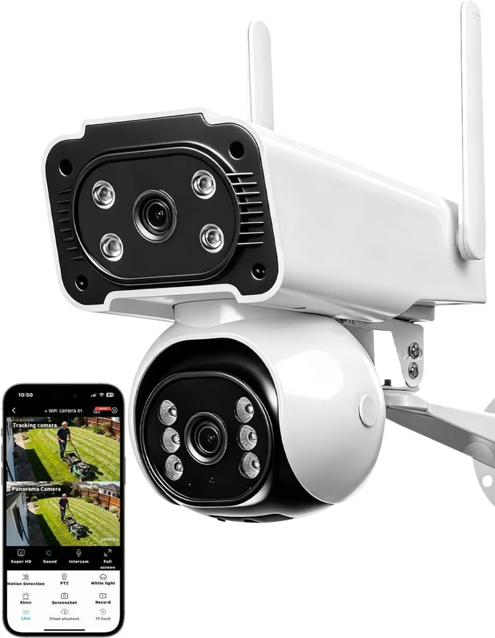 Flycross 4 K Dual Lens Security Camera Outdoor, Surveillance Camera, Cameras for Home Security, AI …