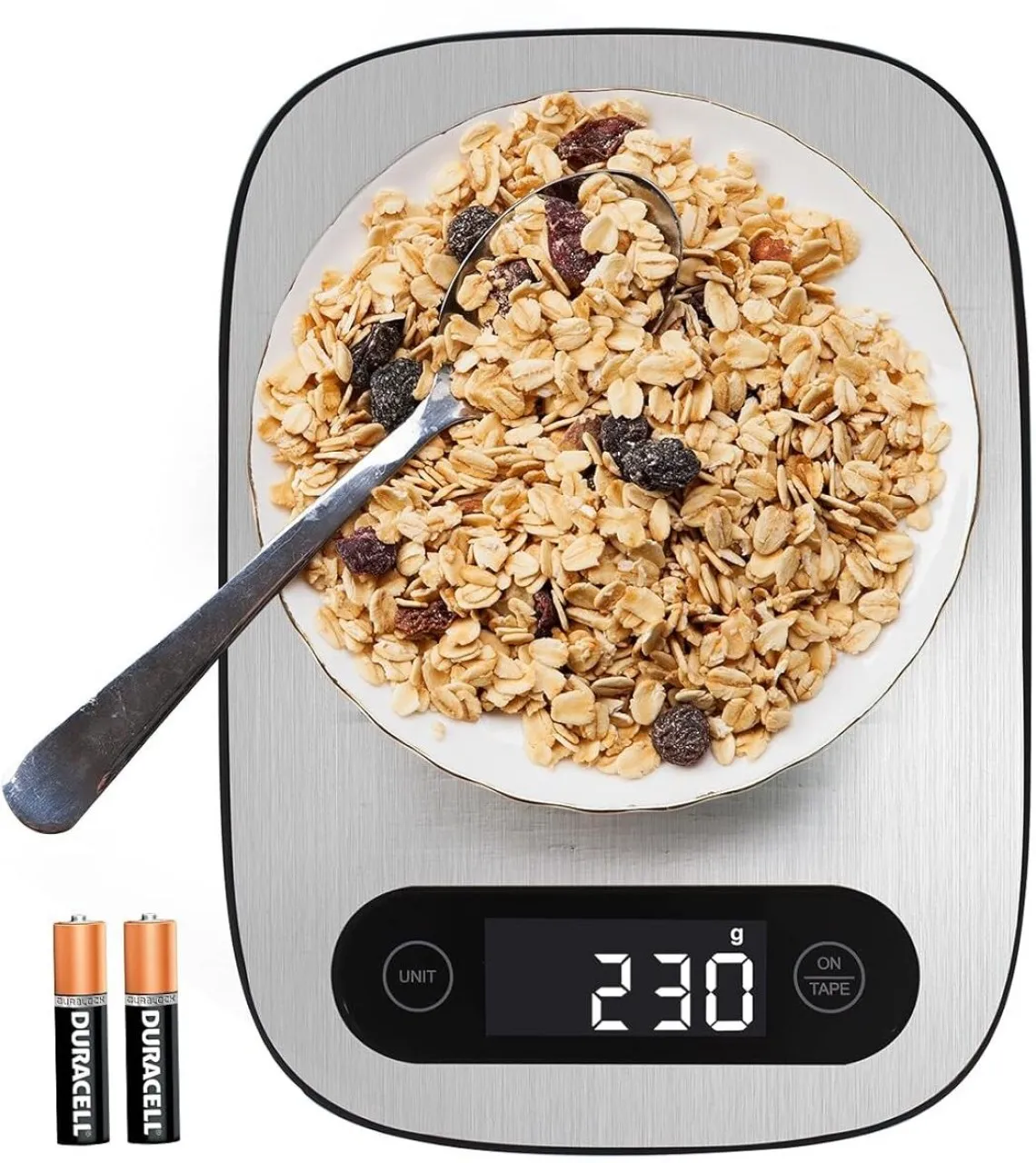 HYinjin Food Scale, 33lb Kitchen Scale with 5 Units Tare Function & LCD Display, 0.1oz/1g Stainless…