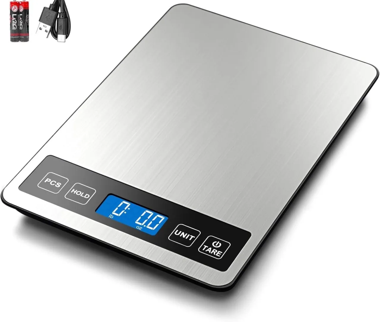 HYinjin Food Scale, 1g/0.1oz Digital Kitchen Scale - 22lb, 7 Units, Tare & PCS, Rechargeable Power,…