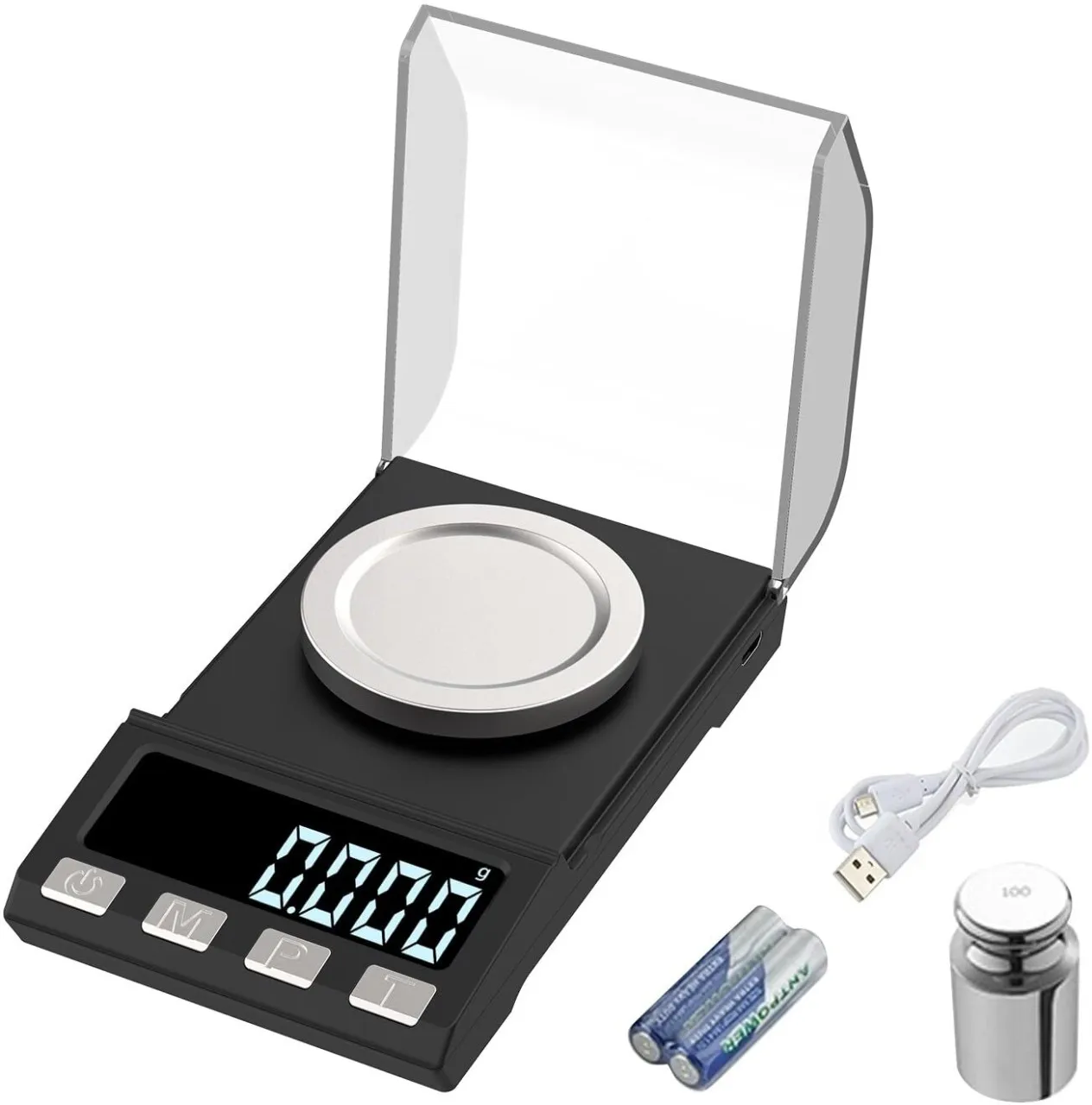 WEIWEISTORE Digital Milligram Scale 100g/0.001g rechargeability, High Precision Portable Jewelry Sc…