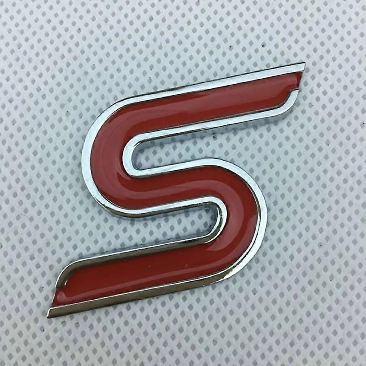 MAX 3D Metal Black Red S Logo Letters Car Trunk Emblem Badge Fit For Fit Ford Mondeo MK4 Focus Ecos…