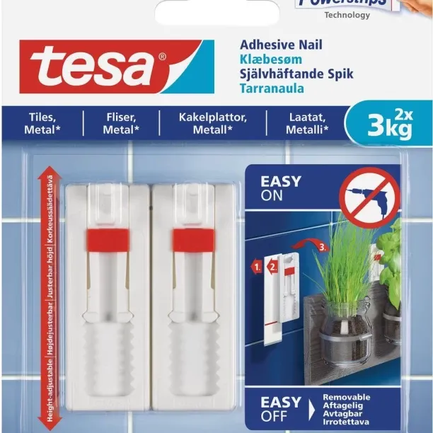 TESA Adhesive Nail Adjustable 2x3kg Adhesive