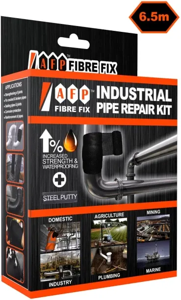 afp fibre fix AFPFF10655 FIBRE FIX INDUSTRIAL PIPE REPAIR KIT 100MM Putty X 6.5M Bandage Adhesive