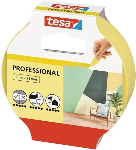 TESA Masking Tape Professional 25m x 25mm Adhesive