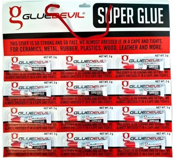 Glue Devil Super Glue Card Of 12 X 3g Adhesive