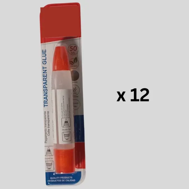 SMTE Transparent Glue Set of 12 (50ml Each) 50 ml Adhesive Tool