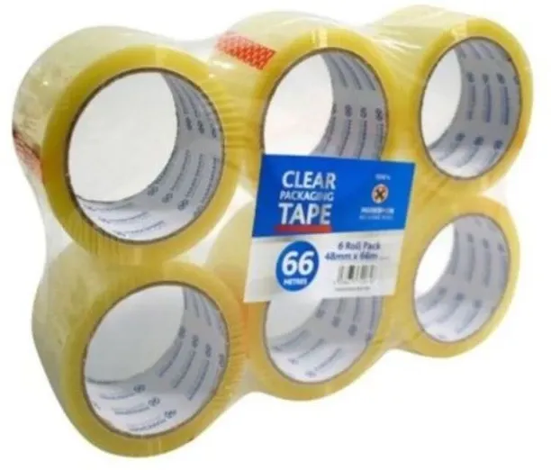 Deal Paradise 6 Rolls Clear Packaging Tape 2209 ml Adhesive Tool