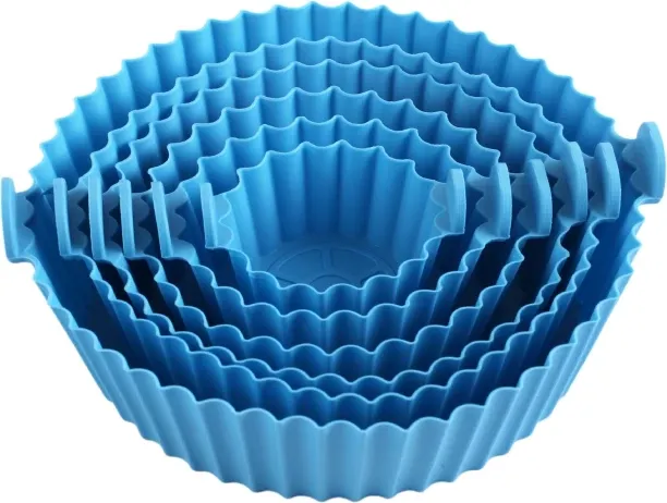 Generic 6-pack silicone lined air fryer, reusable (blue) Airfryer Tray