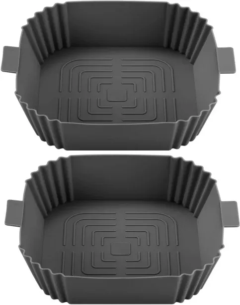 SpSp Air Fryer Liners Reusable-Silicone Air Fryer Liner Accessories Square,2pcs Air Fryer Liners Sq…