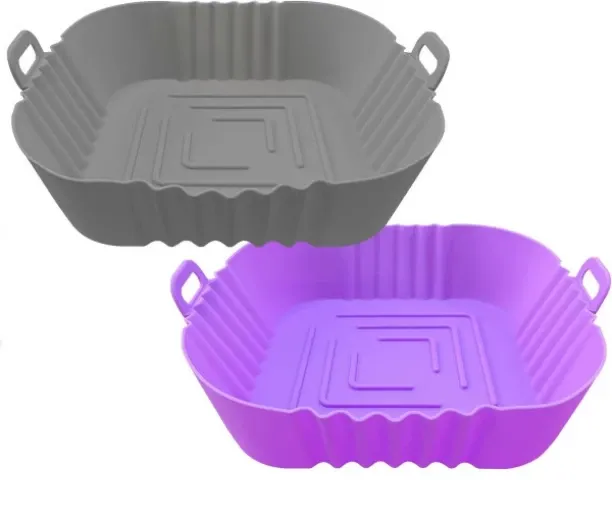 SpSp Air Fryer Liners Reusable-Silicone Air Fryer Liner Accessories Square,2pcs Air Fryer Liners Sq…