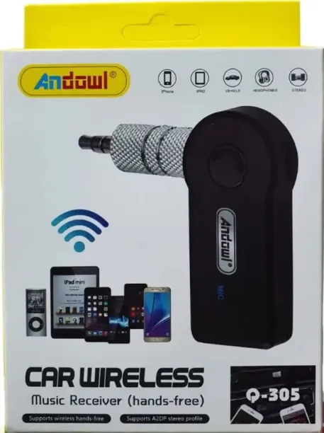 Hands free bluetooth Car Music Aux Audio Receiver - Andowl ZAR64 12 W AV Control Receiver