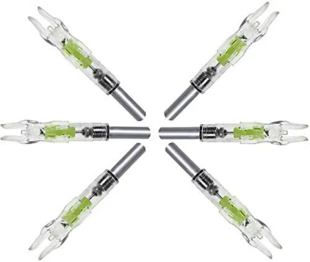 BOWENSTORE Toolless Design Changeable Battery Lighted Led Arrow Nocks for ID 6.2mm Shaft Pack of 6 …