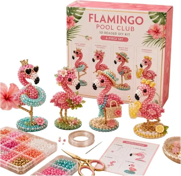 Duomi Creative Beaded Mini World 3D DIY Kit Collection, Tiny 3D Beaded Animal DIY Kit, Petite Beade…