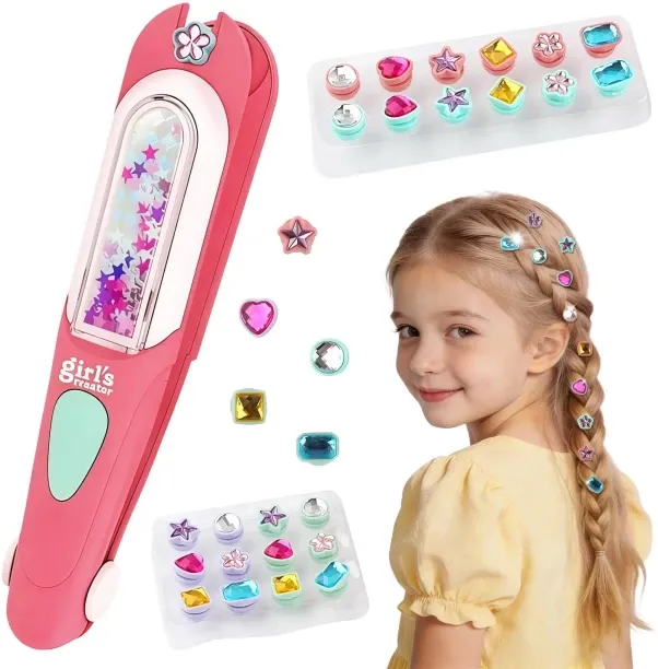Granty Hair Gem Stamper Kit for Girls, Reusable Hair Bling Gems Styling Set with Rhinestones, Easy …