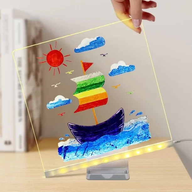 WEIWEISTORE Interactive Light-Up Tracing Table for Kids Memo Board with Foldable Stand USB-Powered …