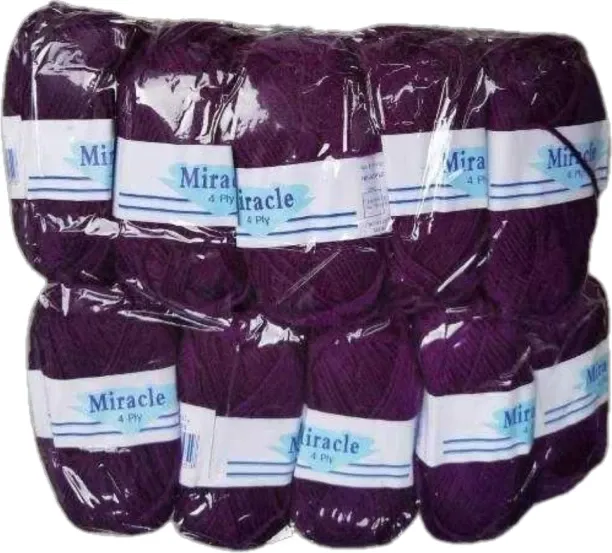 Miracle 4 Ply 422157 Purple Wool 25g Knitting Wool Art and Craft Kit