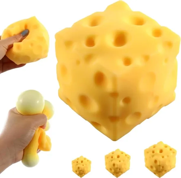 Bloom Box Jumbo Squishy Cheese Block - Big Squeeze Cheese Toy for Stress Relief, Slow Rising Sensor…