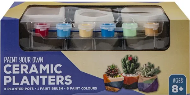 General Merchandise Paint Your Own Planters Do-it-yourself Kits Art and Craft Kit