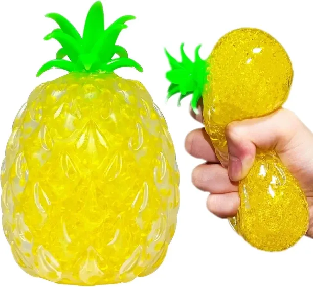 Fantasy Town 2PC Pineapple Squishy Stress Balls (1 Pack) Stretchy Fruit Stress Squeeze Toys for Kid…