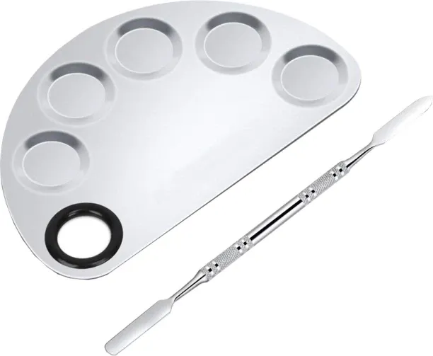 ALANES Stainless Steel Mixing Palette with Spatula Tool Craft Kits Art and Craft Kit
