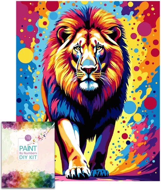 Easy Craft Paint by Number DIY Kit, 50x40cm- Colourful Big Five Craft Kits Art and Craft Kit