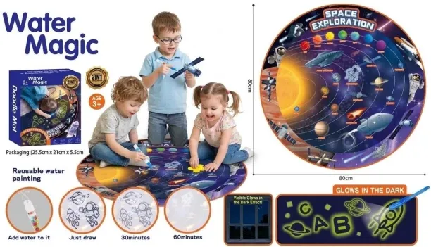 Water Magic Doodle Canvas Set (Solar System) Paper Art & Origami Kit Art and Craft Kit