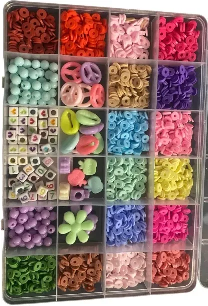 Clay Beads Bracelets Kit 1800 Beads -DIY Beads Kit Fun Activity Clay Round Beads For Bracelets DIY …