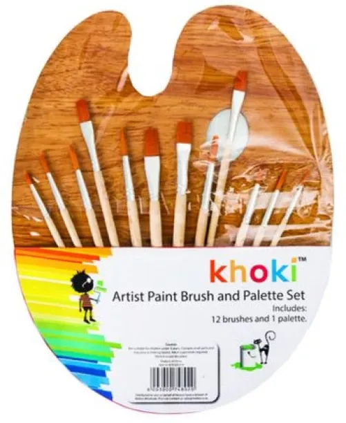 Khoki Arts and Crafts - Paint Palette and 12 Piece Brush Set