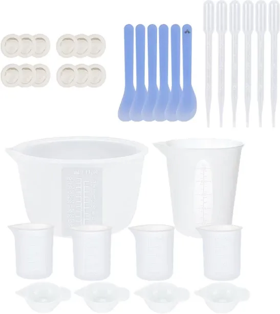 ALANES Silicone Resin Mixing Tools Set Reusable Resin Measuring Cups
