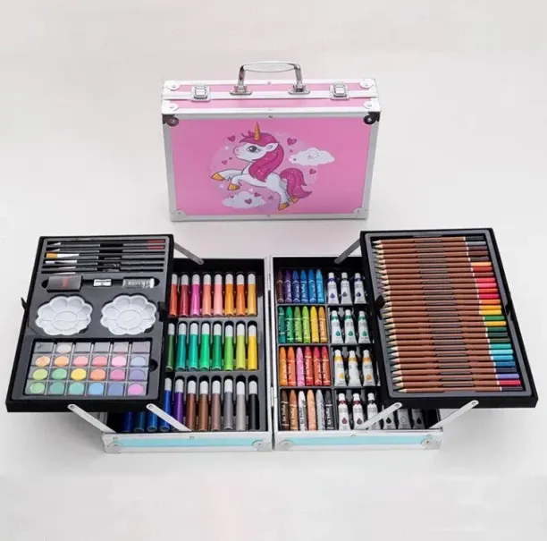 Generic Double layer painting tools 145pcs art drawing set mega drawing kids drawing tools color st…