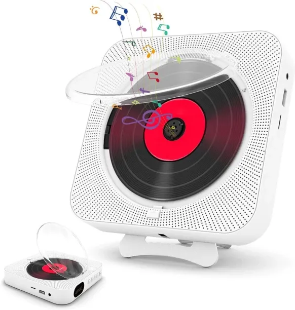 Wagu drum Portable CD Player with Bluetooth, Desktop CD Music Player, Bluetooth CD Player for Deskt…