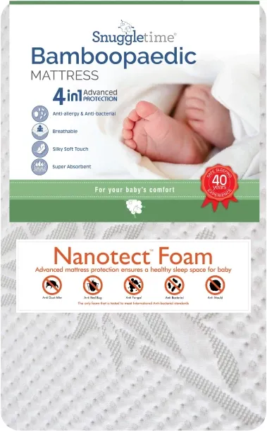 Snuggletime NANOTECT Bamboopaedic - Size: for Side-Sleeper Camp Cots Travel Crib Side Sleeper Camp …