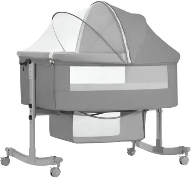ShopMarket Foldable Baby Cot With Mosquito Net Convertible Crib NA