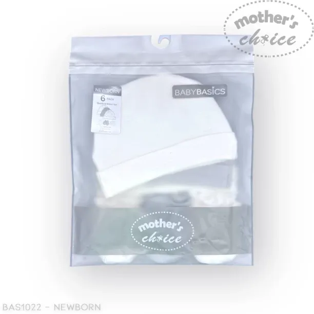 Mother's Choice 3 Pack Hats And 3 Pack Mittens